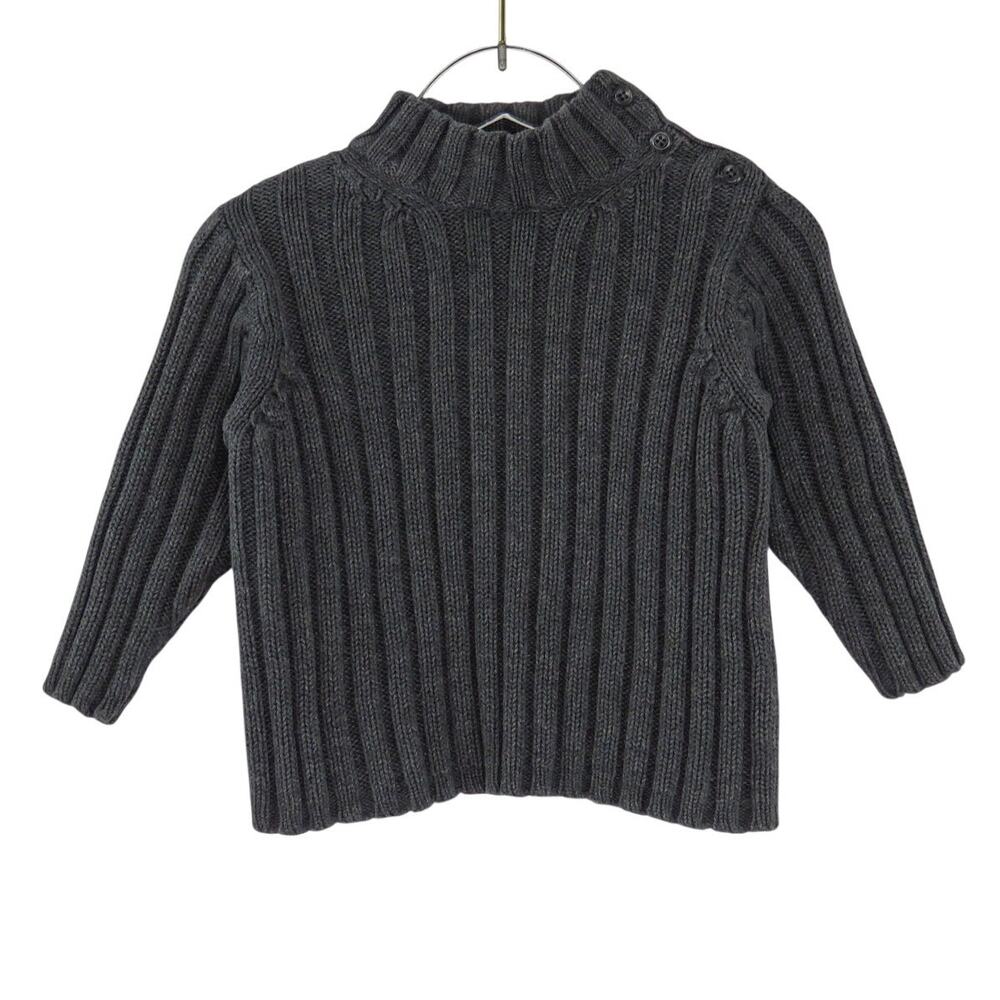 The Children's Place Charcoal Gray Knit Mock Neck Sweater 12M Baby Boy